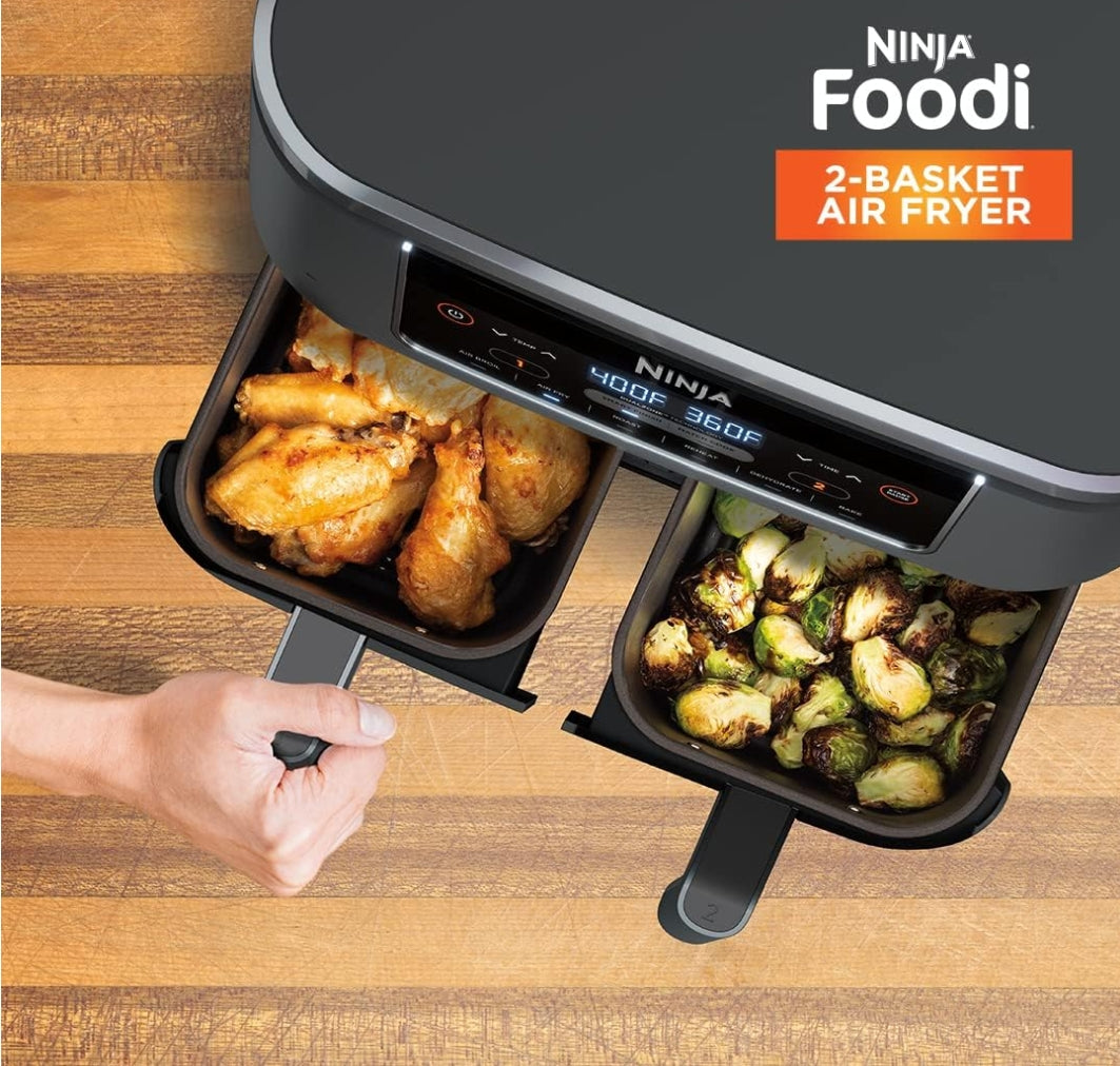 like New/Open Box Ninja Foodi 2-Basket Air Fryer