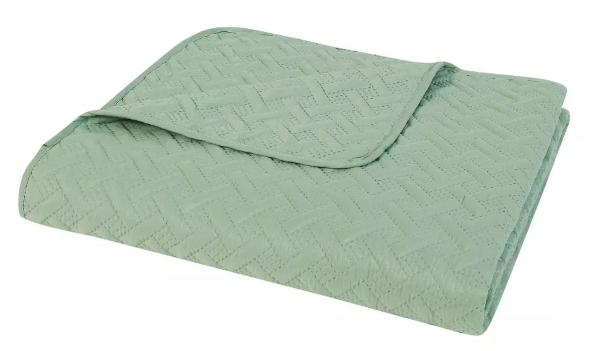 Twin Home Nina 2-Pc. Embossed Twin Quilt Green