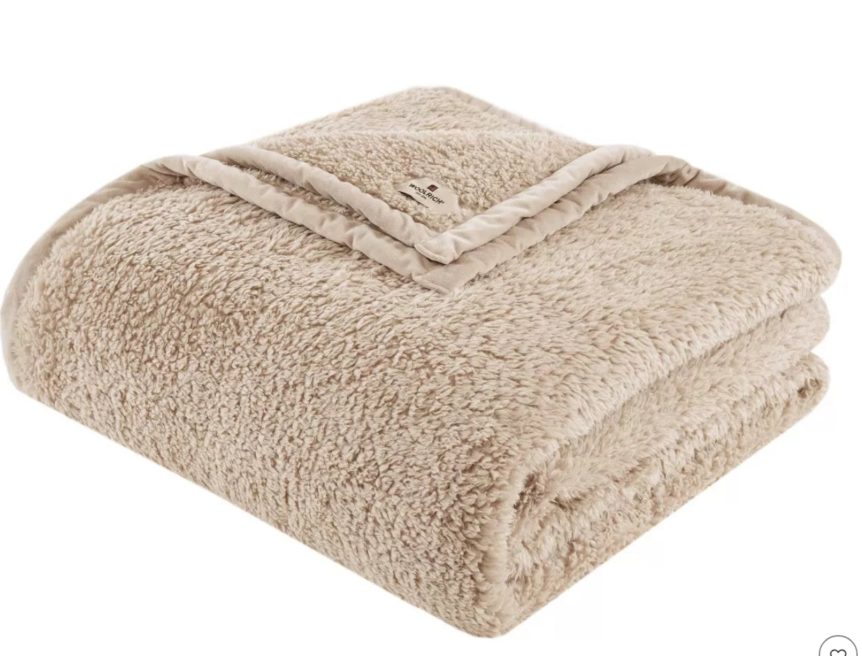 Twin Woolrich Burlington Twin Berber Blanket Tan