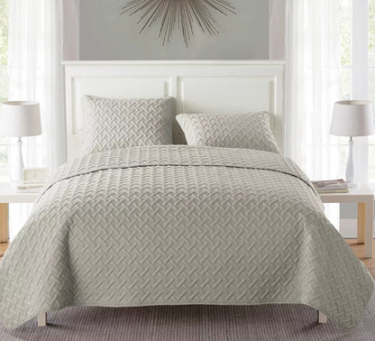 Full/Queen VCNY Home Nina 3-Pc. Embossed Taupe