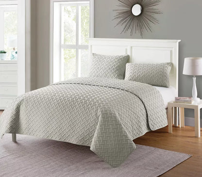 Full/Queen VCNY Home Nina 3-Pc. Embossed Taupe