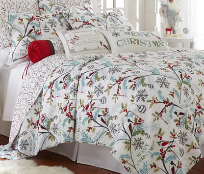 Full/Queen Levtex Holly 3-Pc. Quilt Set, Red