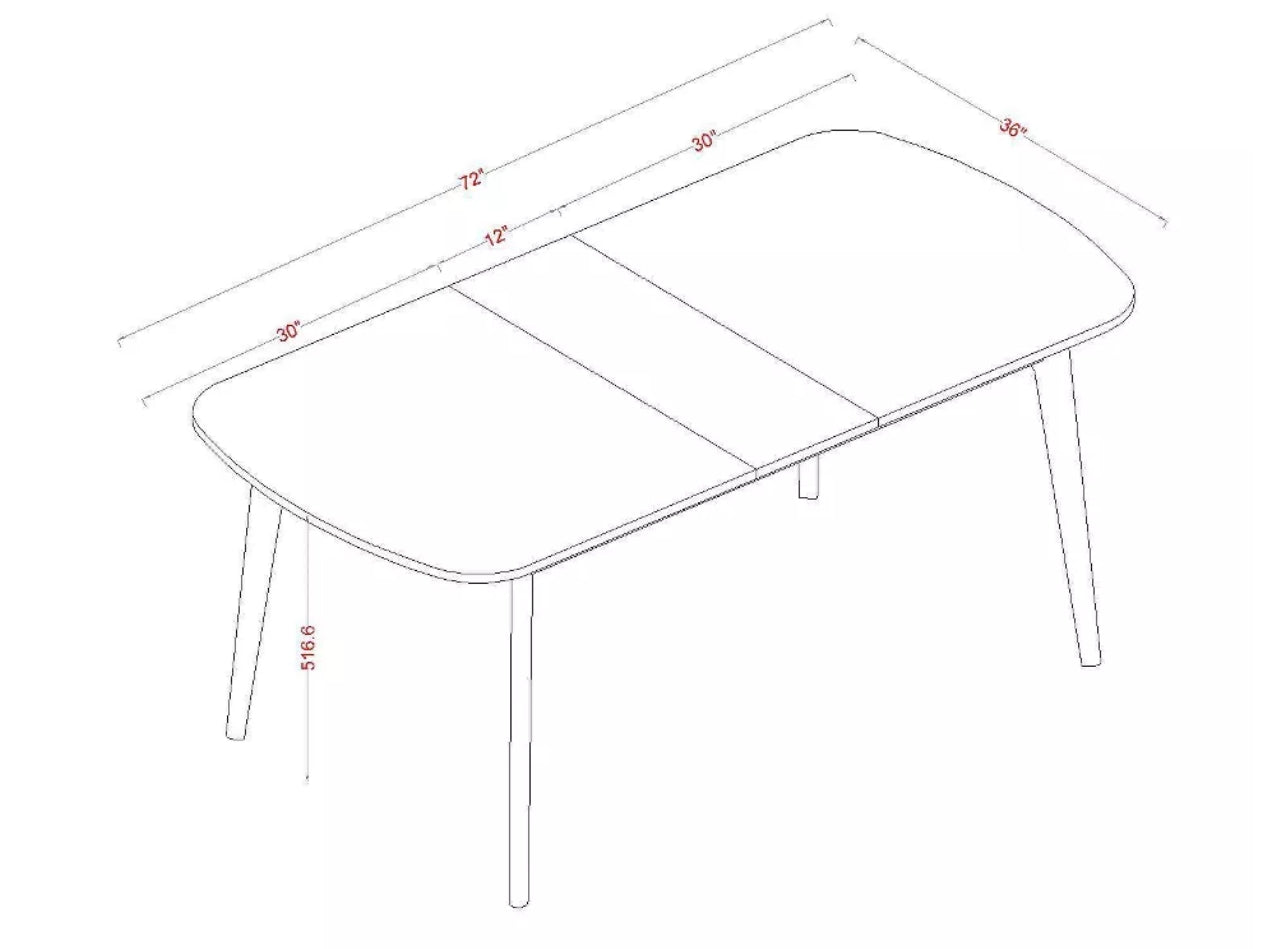 Astrid Mid-Century Extension Dining Table