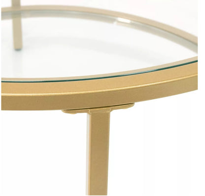 Round Camber Elite Nesting Coffee Table Gold - Studio Designs