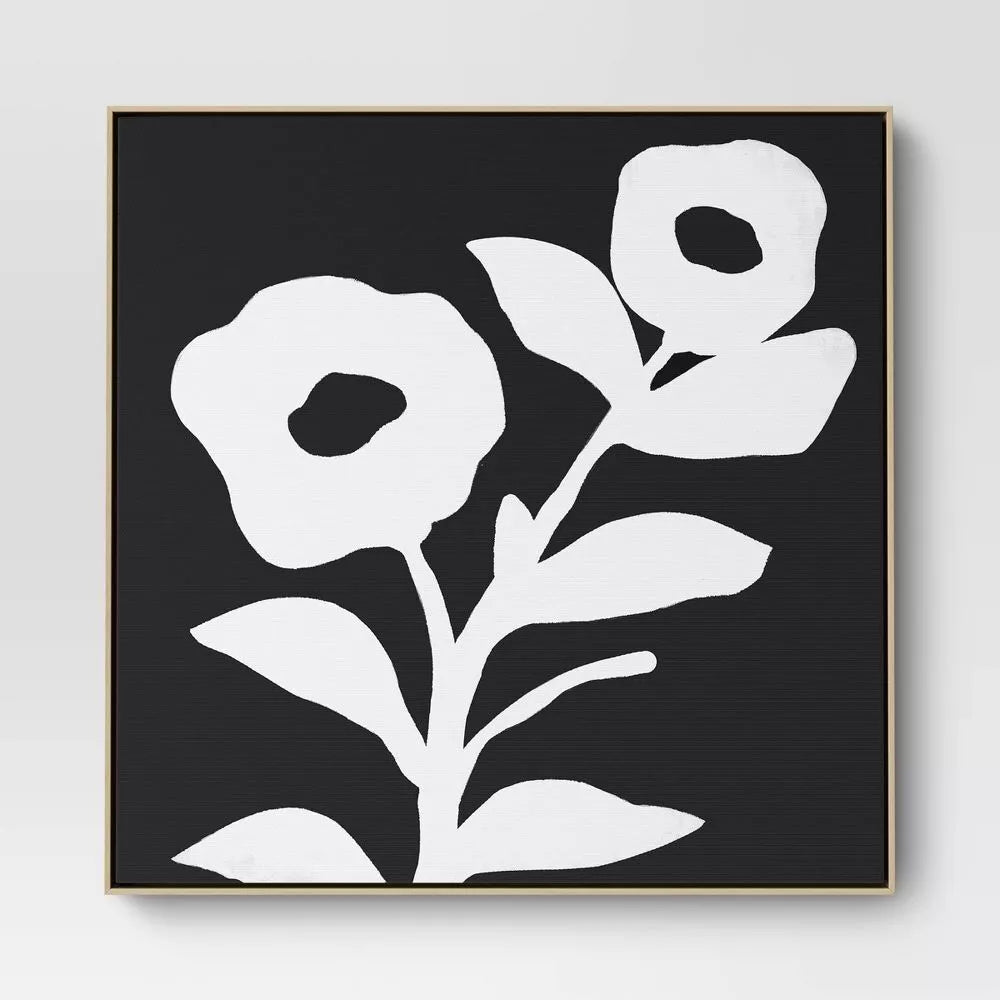 Threshold Floral Minimalist Wall Art Canvas Botanical Modern 2pk 24"x24