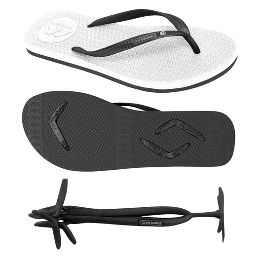 SLIM WHITE/BLACK FLIP-FLOPS