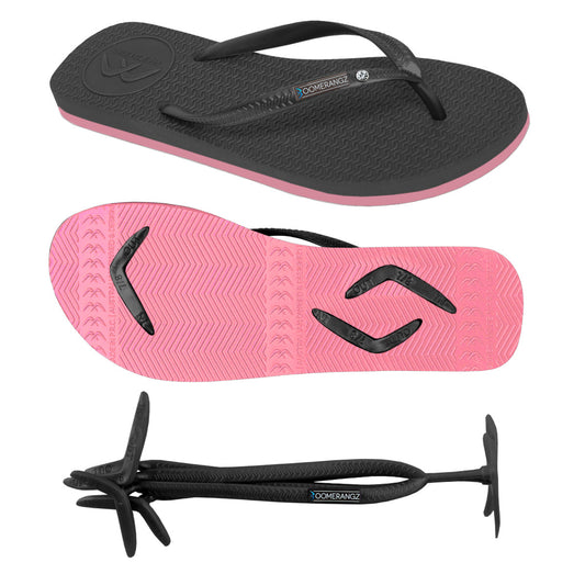 SLIM BLACK/PINK FLIP-FLOPS